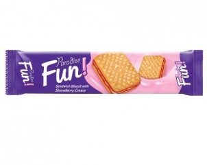 PARADISE FUN sandwich biscuits with strawberry cream 70gr
